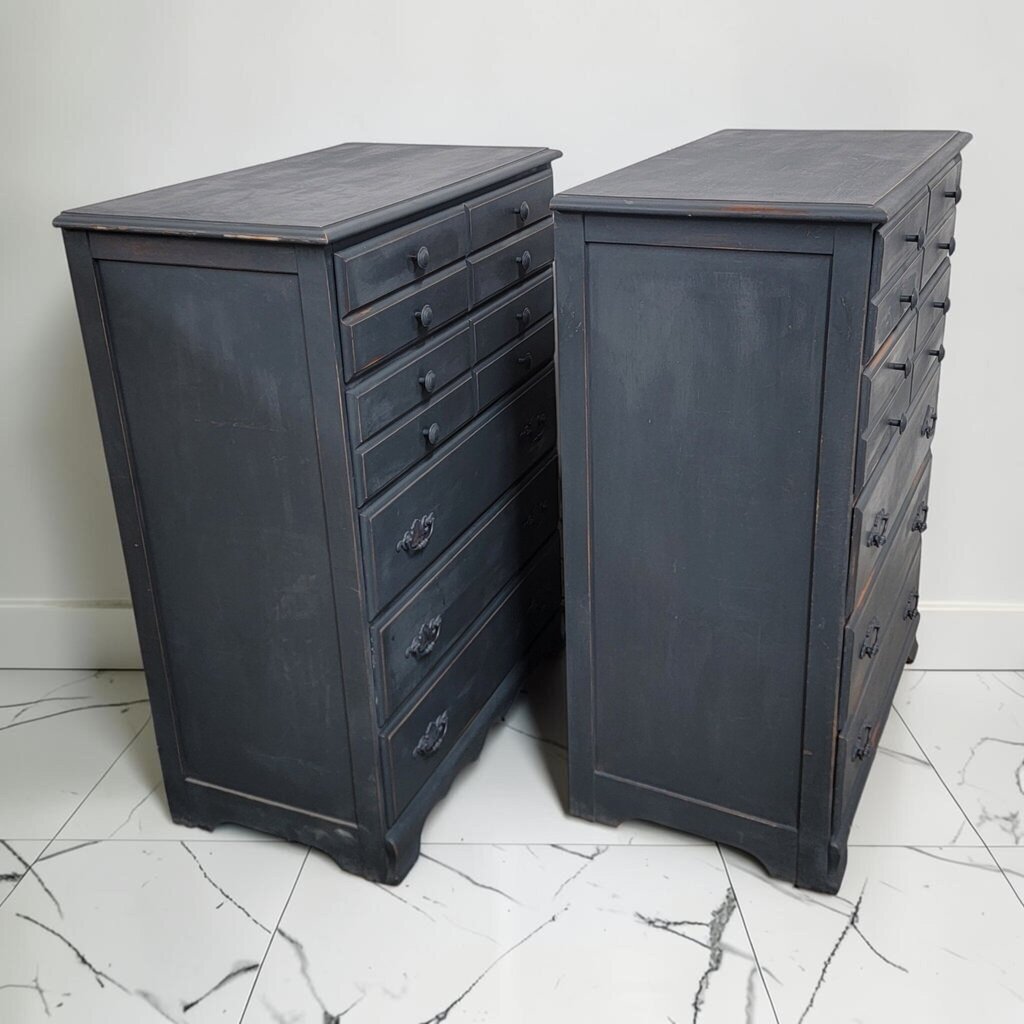 8904-8905 Upcycled Charcoal Tall 5 Drawer Chest