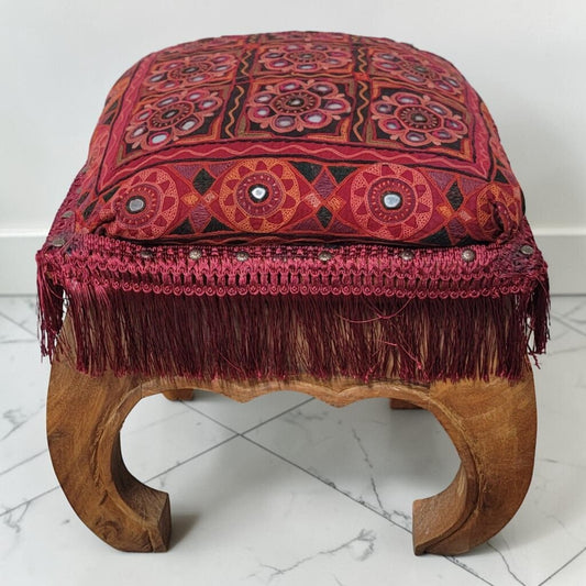 8912 Red Tapestry #Stool Used ~ FURNITURE