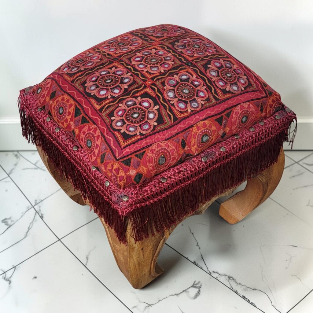 8912 Red Tapestry #Stool