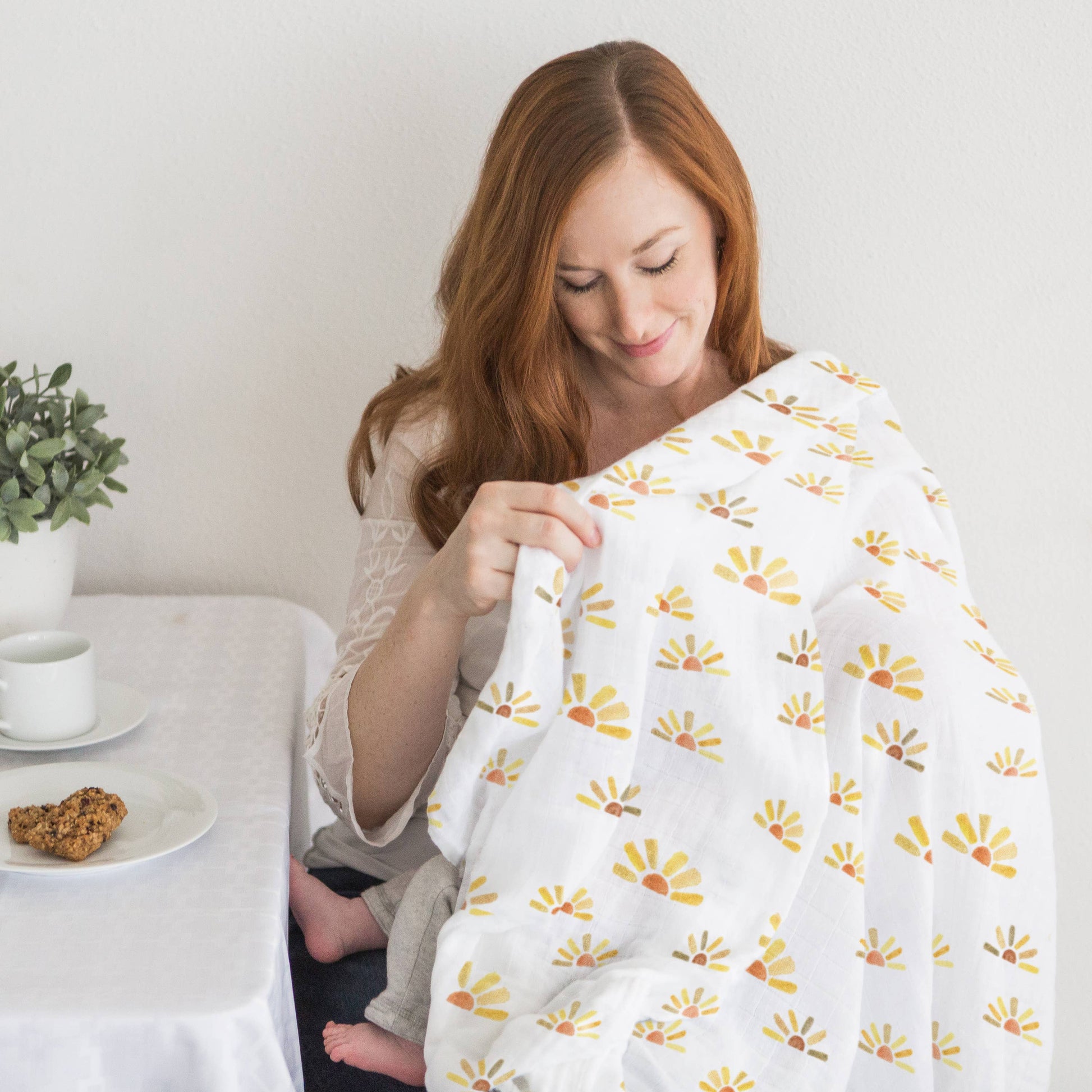 Watercolor Sunny Days Muslin Swaddle Blanket