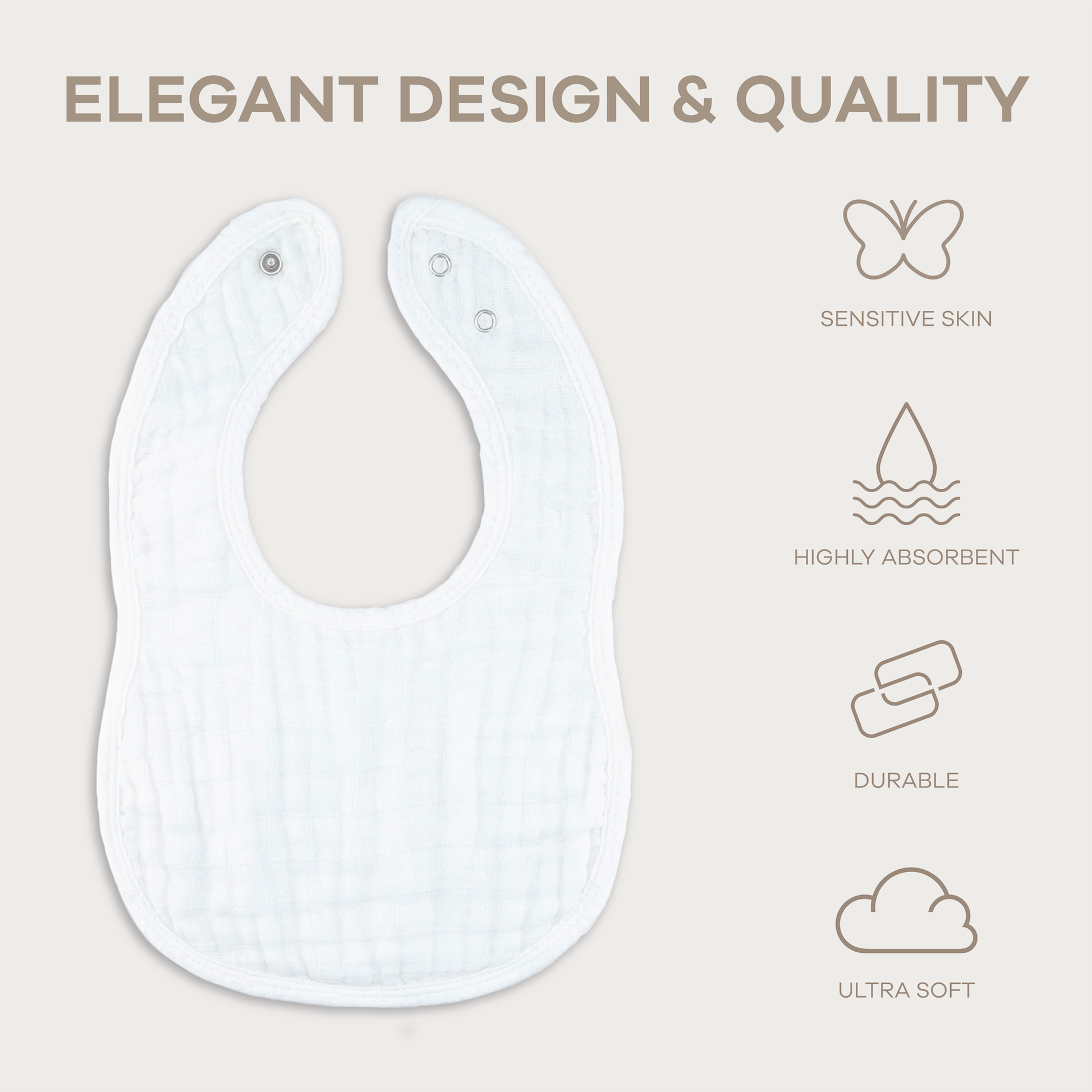 Muslin Cotton Baby Bibs Adjustable Size by Comfy Cubs
