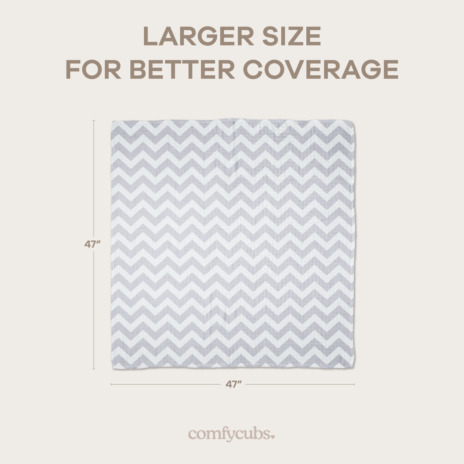 Muslin Swaddle Blankets, Pack of 4, 47" x 47" by Comfy Cubs