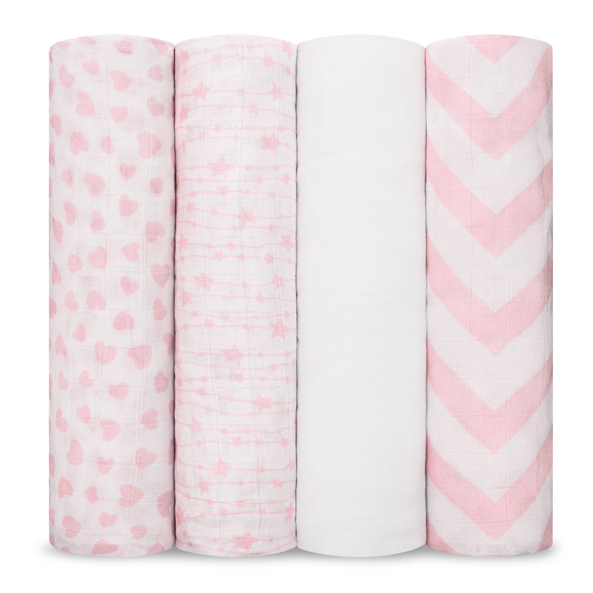 Muslin Swaddle Blankets, Pack of 4, 47" x 47" by Comfy Cubs
