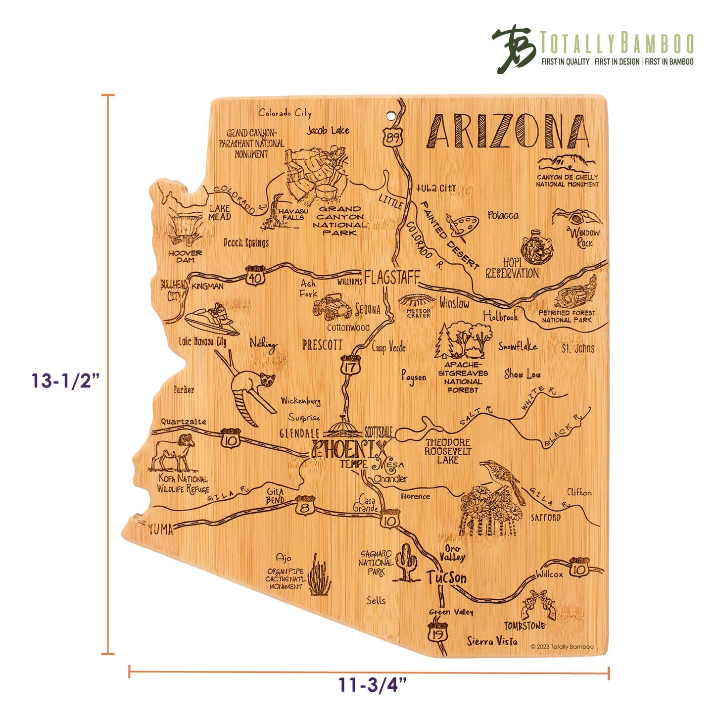 Destination Arizona State-Shaped Serving & Cutting Board Housewares (kitchen)