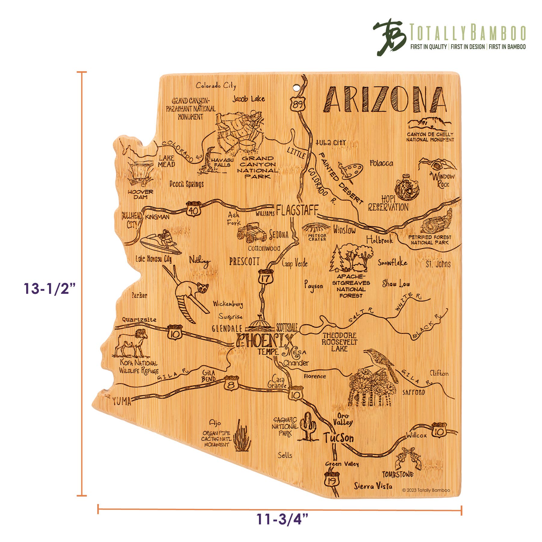 Destination Arizona State-Shaped Serving & Cutting Board Housewares (kitchen)