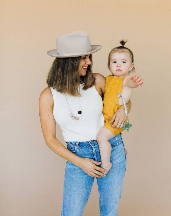 Grace Pacifier Clip - Mist Grey