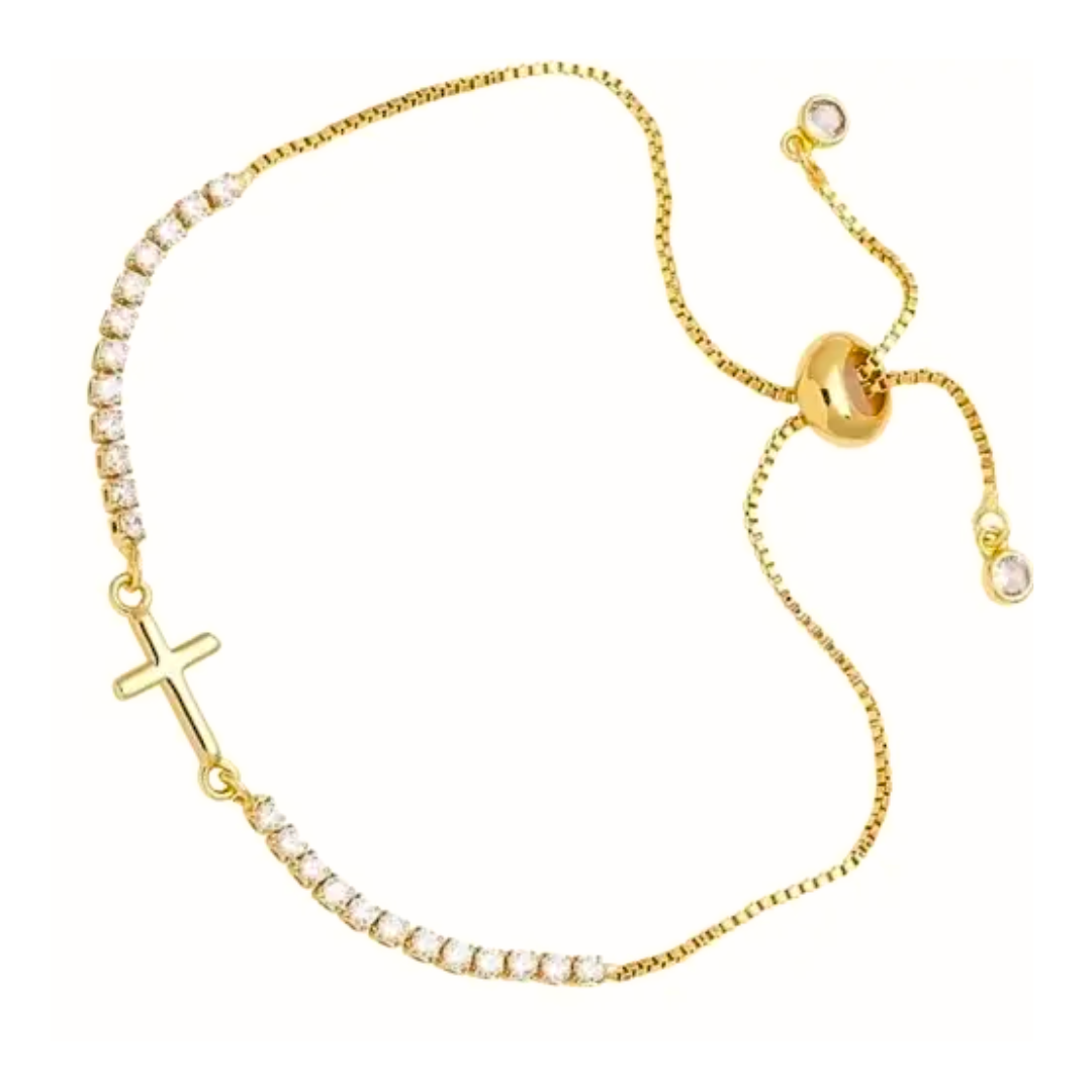 Dainty Gold Cross Bracelet - Jewelry for Women