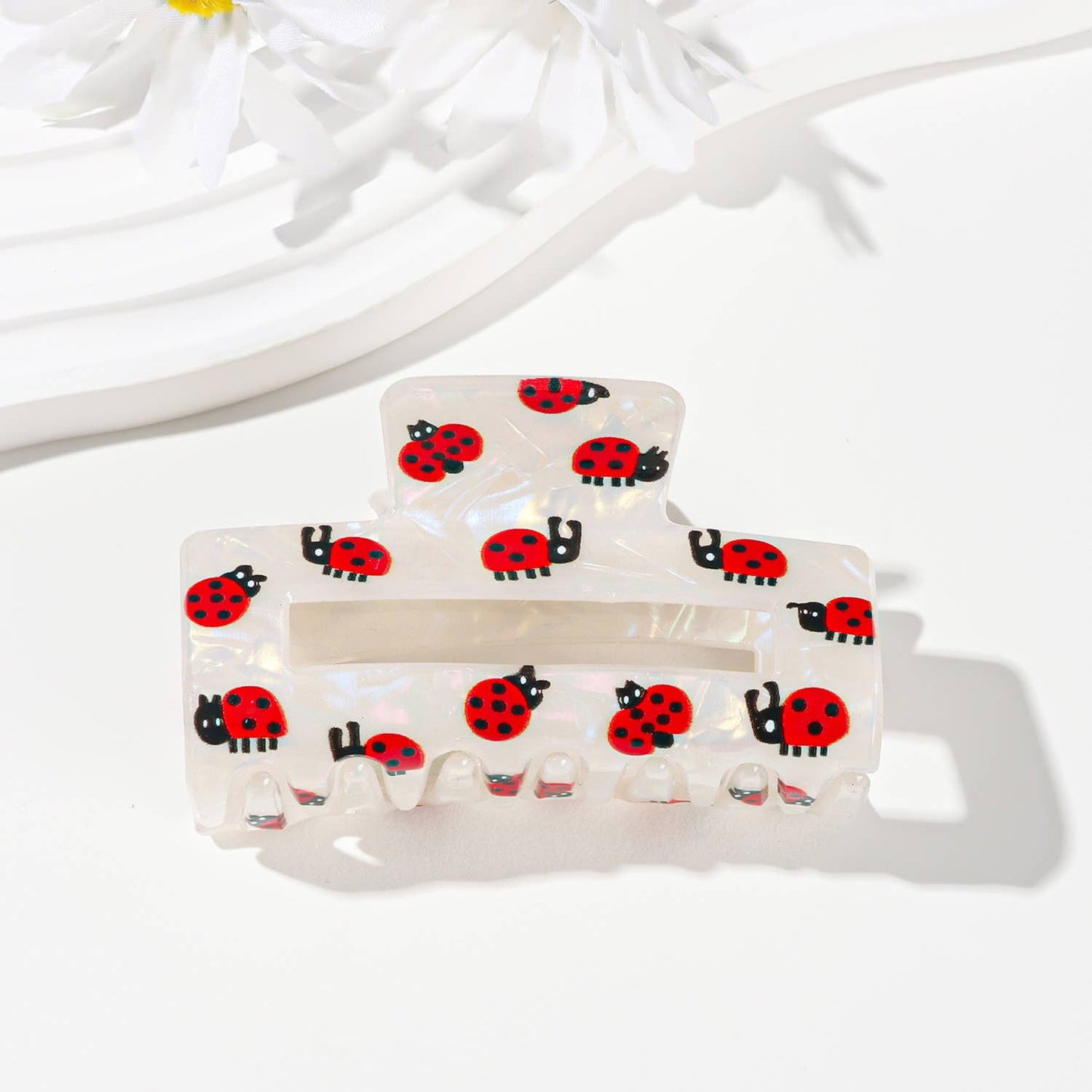Colorful Flower/Heart& Bow Print Hair Claw Clips
