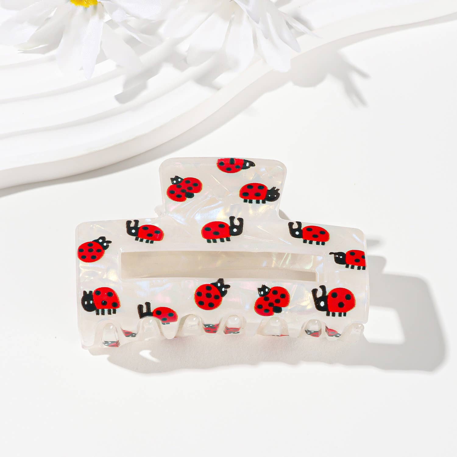 Colorful Flower/Heart& Bow Print Hair Claw Clips