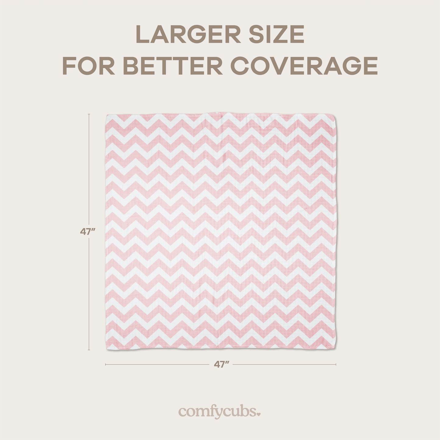 Muslin Swaddle Blankets, Pack of 4, 47" x 47" by Comfy Cubs