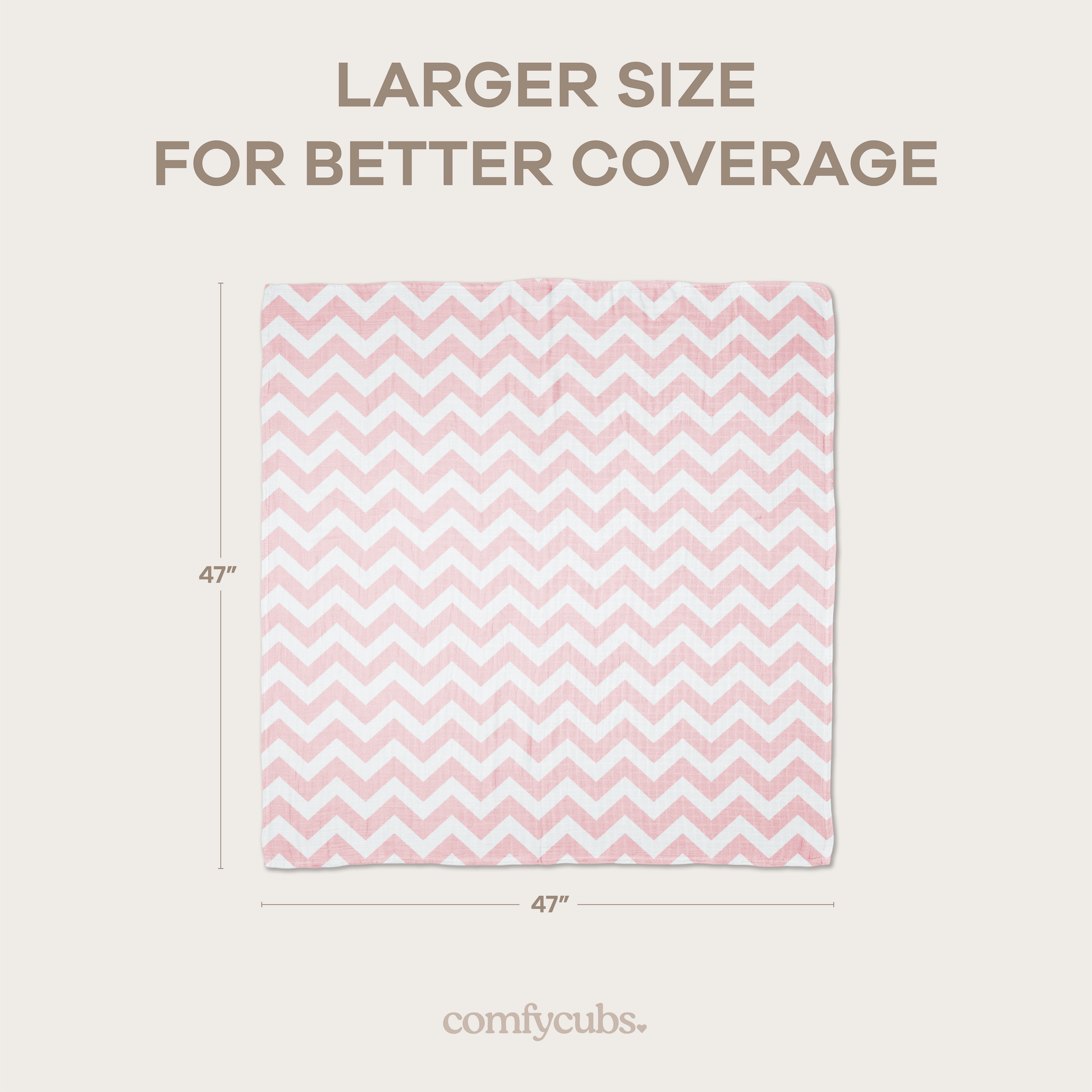 Muslin Swaddle Blankets, Pack of 4, 47" x 47" by Comfy Cubs