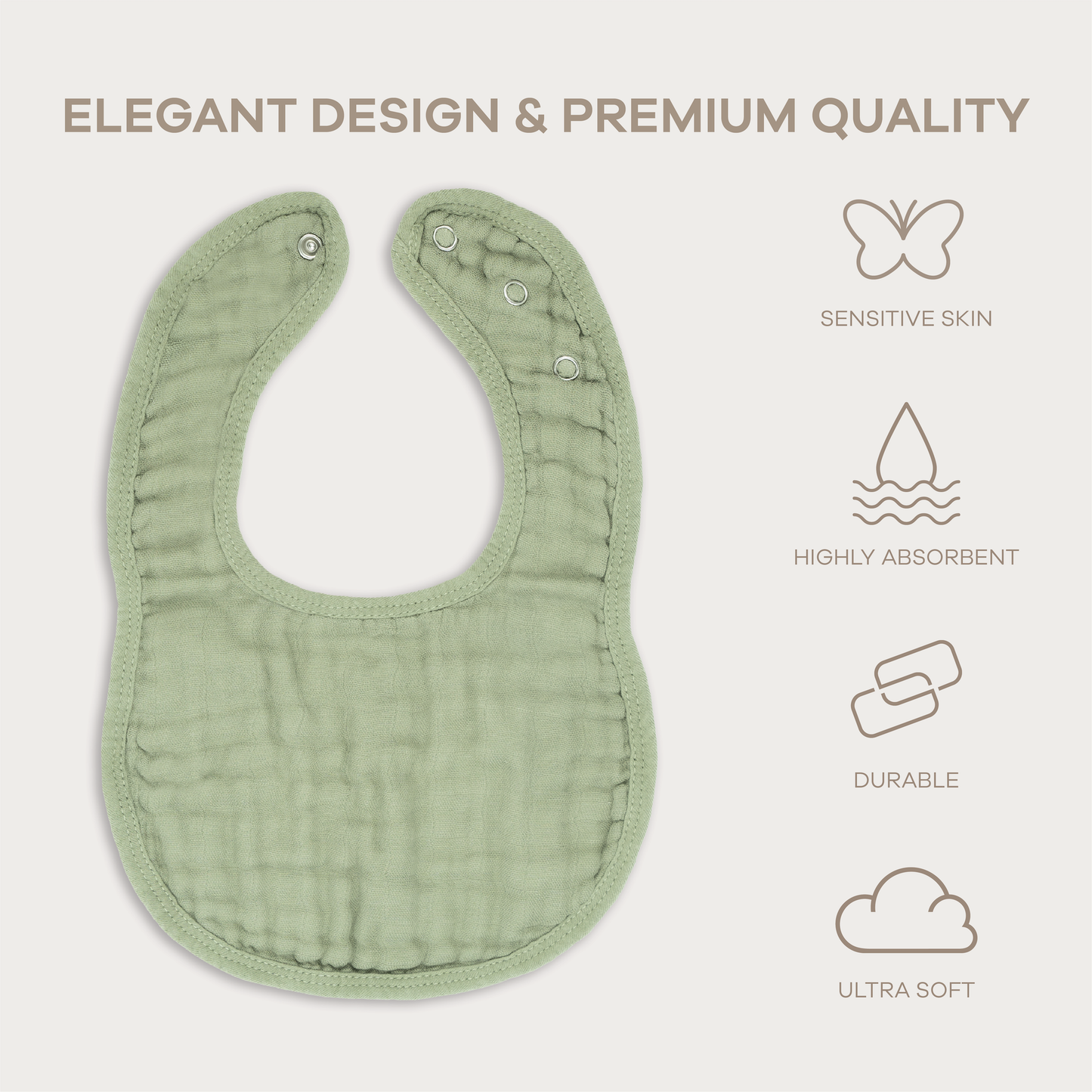 Muslin Cotton Baby Bibs Adjustable Size by Comfy Cubs