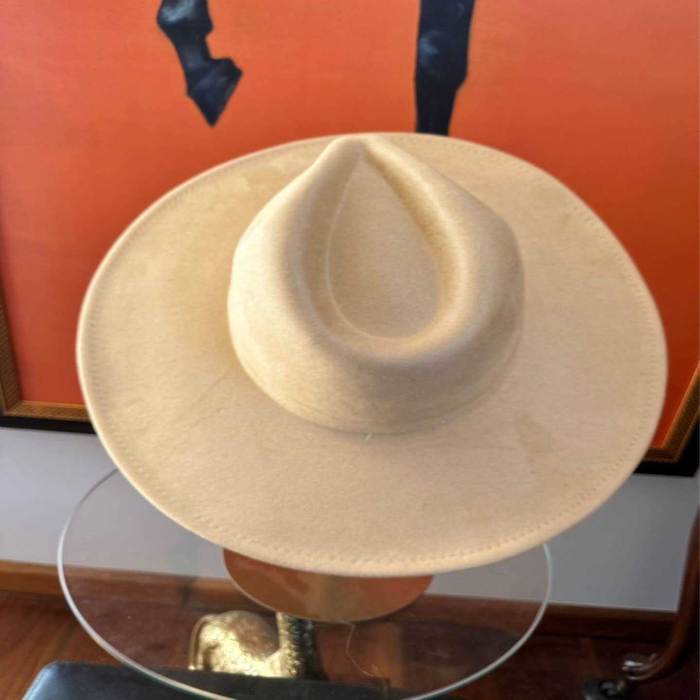 Best seller Fashion Classic Wide Brim Suede Primium Hat ONE SIZE CAMEL