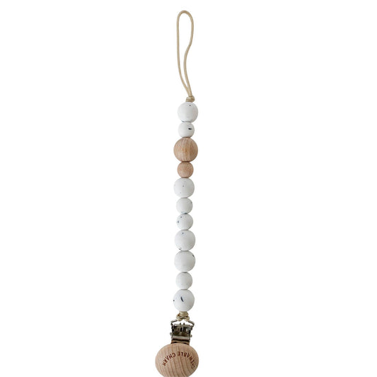 Classic Pacifier Clip - Wood+ Moonstone