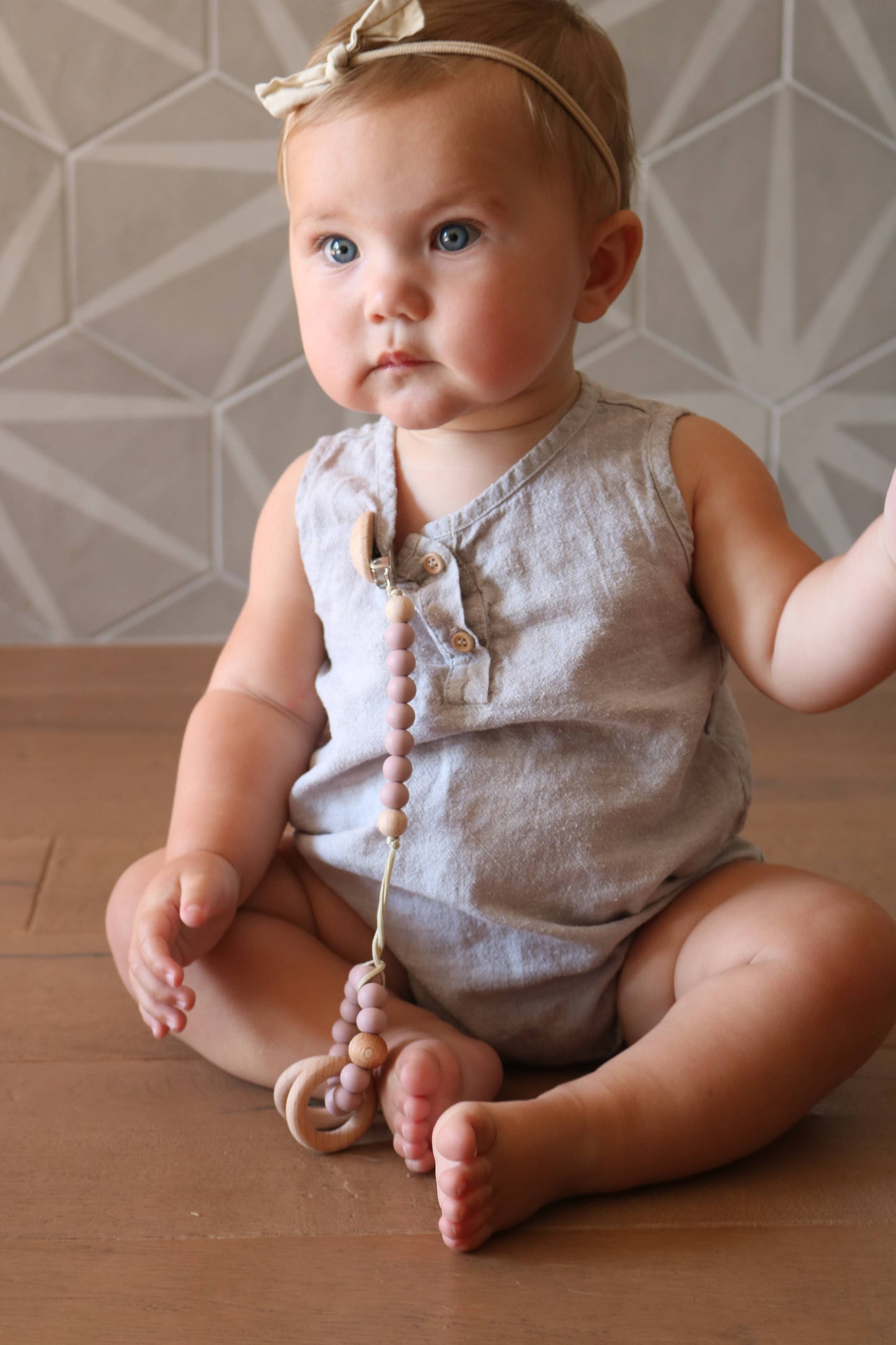 Pacifier Clip- Blush