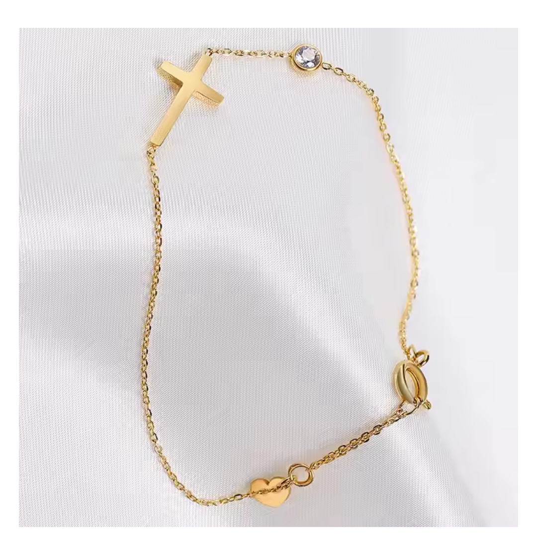 Best Seller! RESTOCKED- "A Blessing" Gold Cross Bracelet