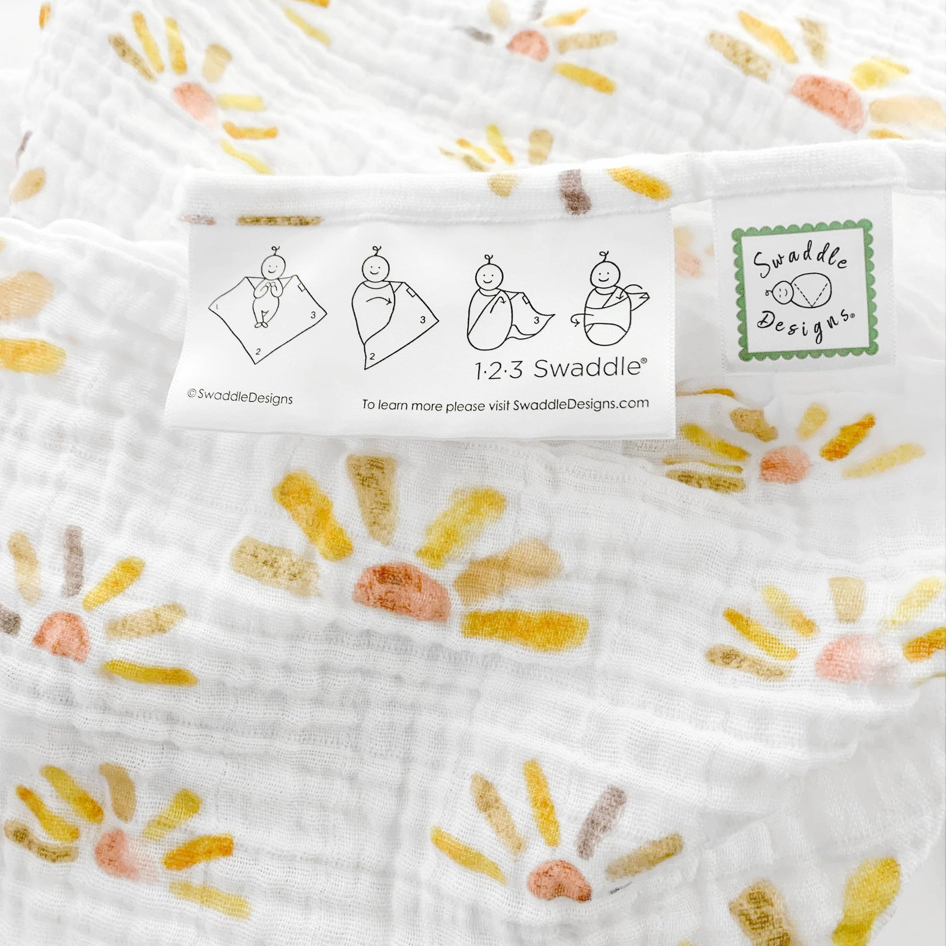 Watercolor Sunny Days Muslin Swaddle Blanket