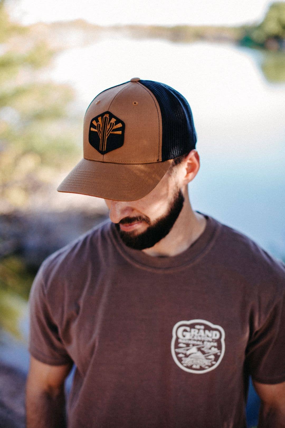 Copper Sentinel Curved Trucker - Carmel/Black
