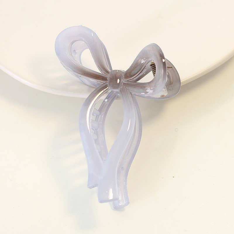 Gradient Jelly Color Bow Hair Claw, Sweet Hair Accessories