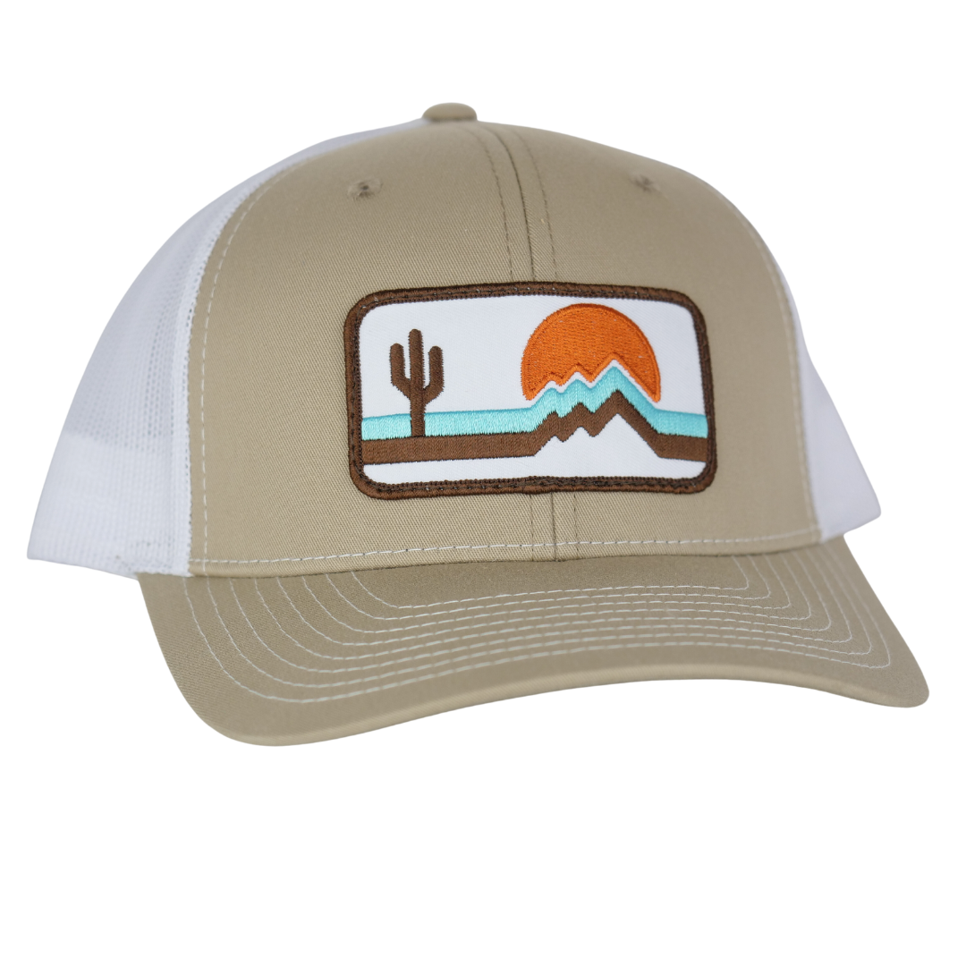 Retrozona Curved Brim Trucker - Khaki/White