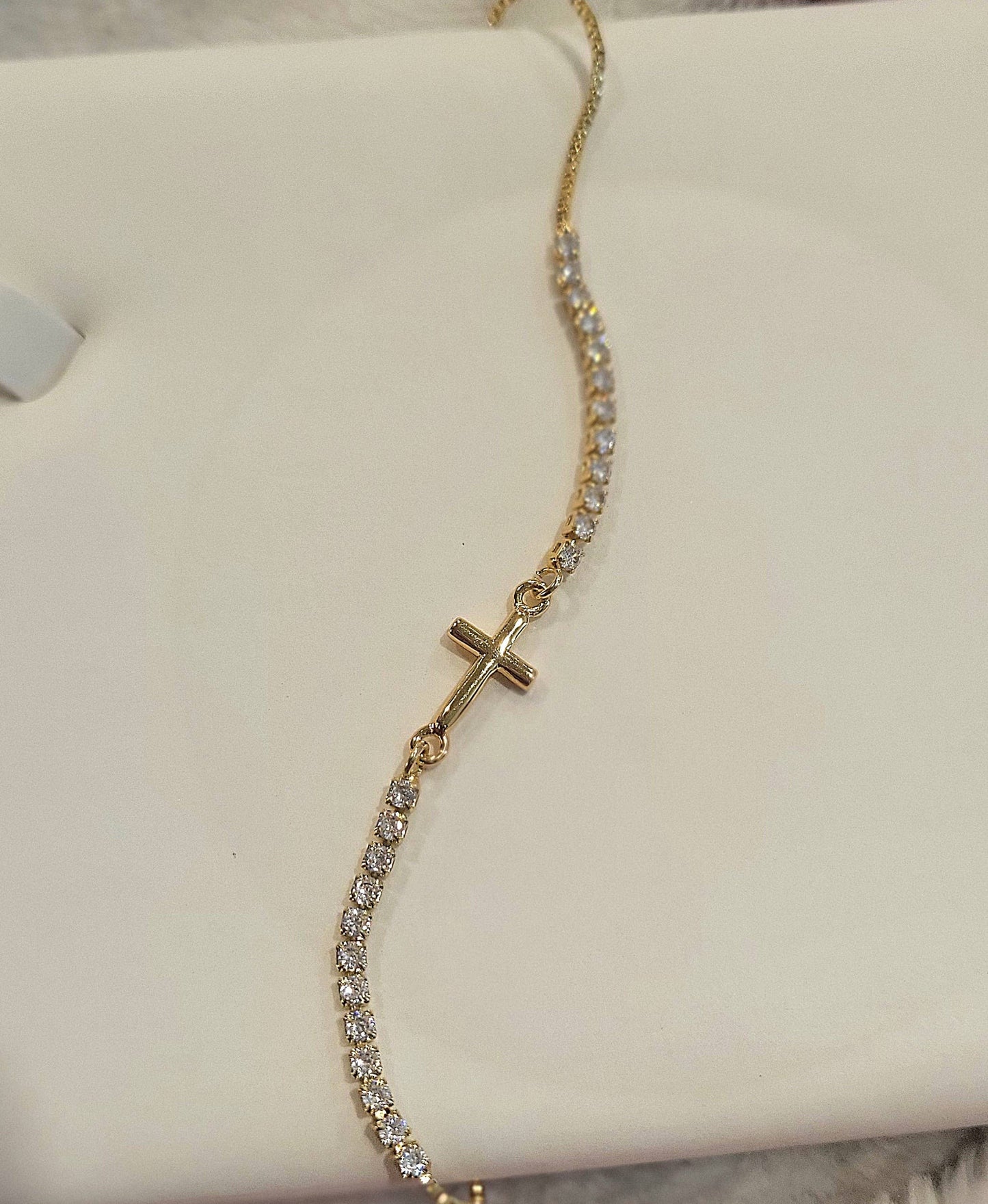 Dainty Gold Cross Bracelet - Jewelry for Women