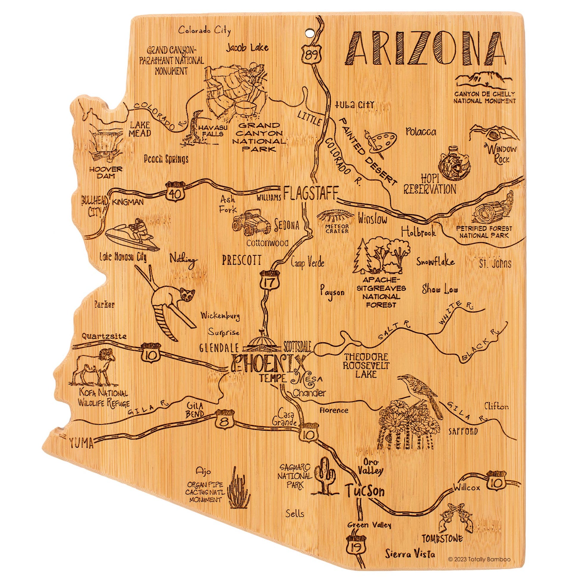 Destination Arizona State-Shaped Serving & Cutting Board Housewares (kitchen)