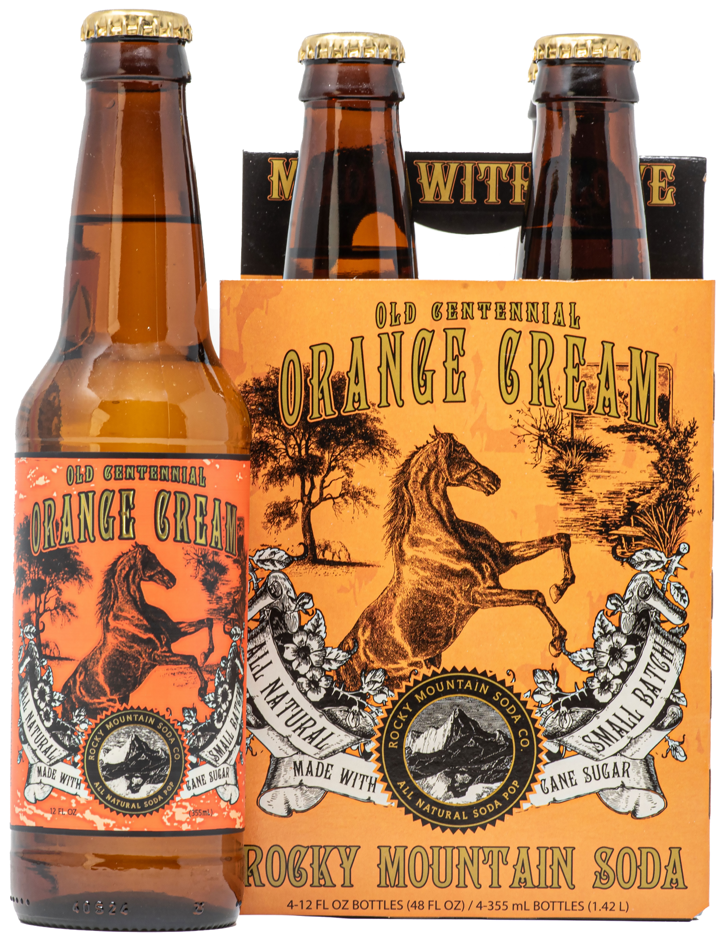 Old Centennial Orange Cream Soda Pop (BOTTLES ONLY)