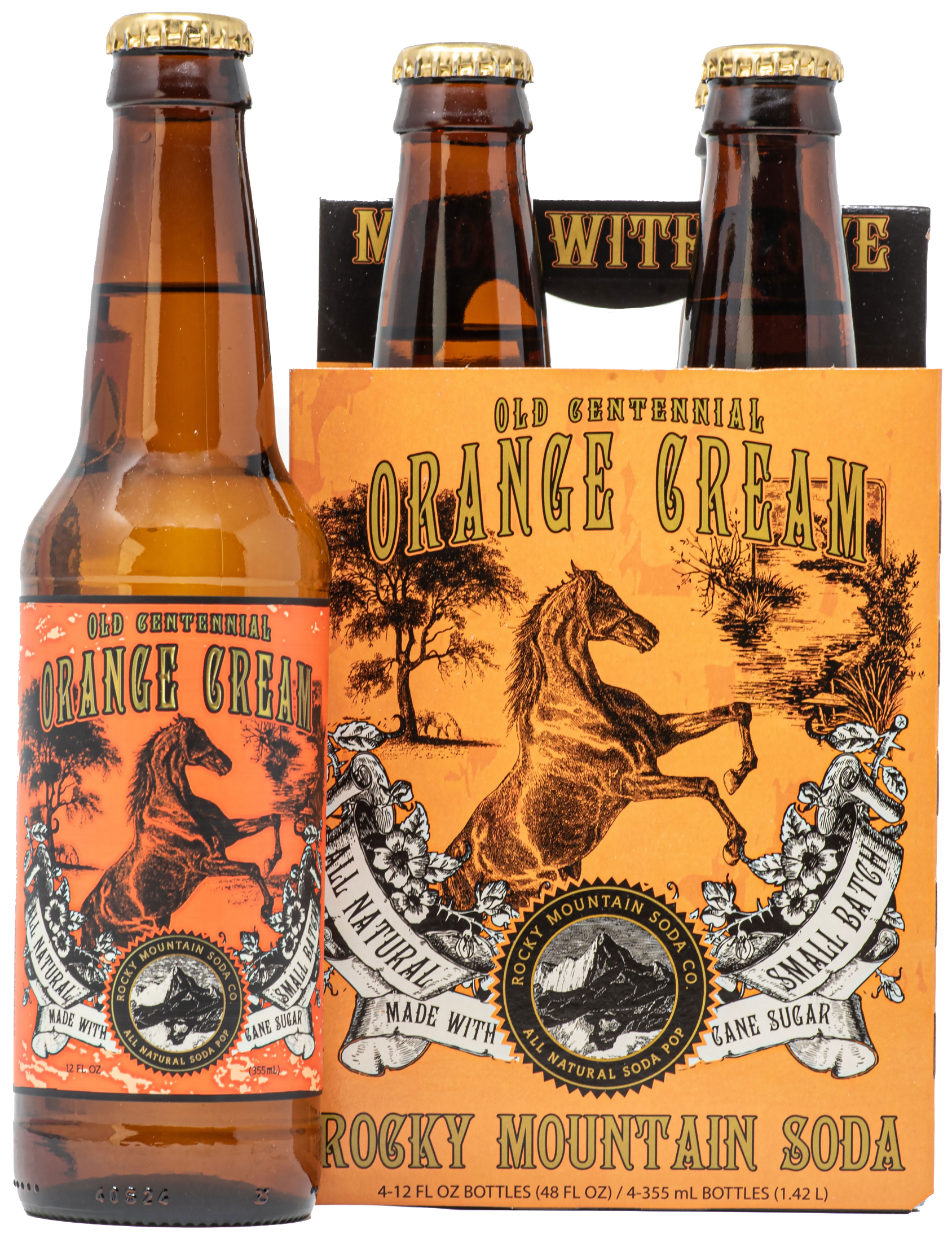 Old Centennial Orange Cream Soda Pop (BOTTLES ONLY)