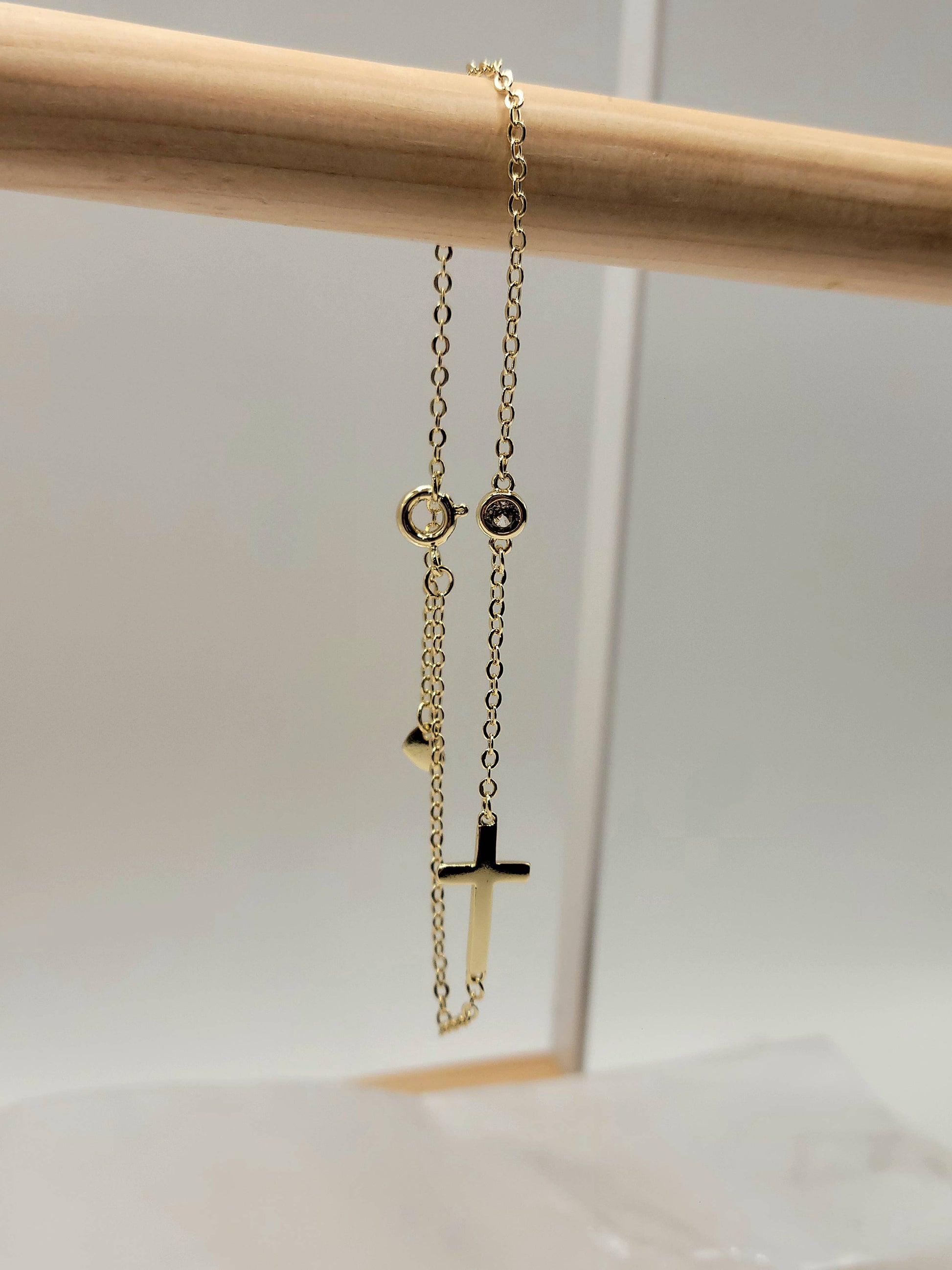 Best Seller! RESTOCKED- "A Blessing" Gold Cross Bracelet