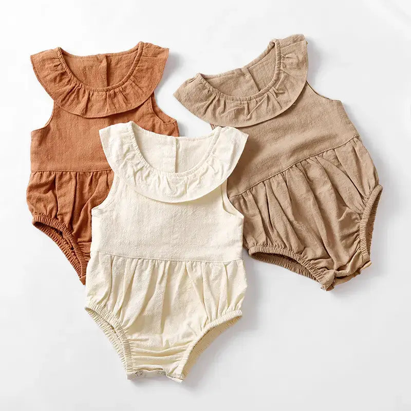 Baby Girl Romper Color: Rust
