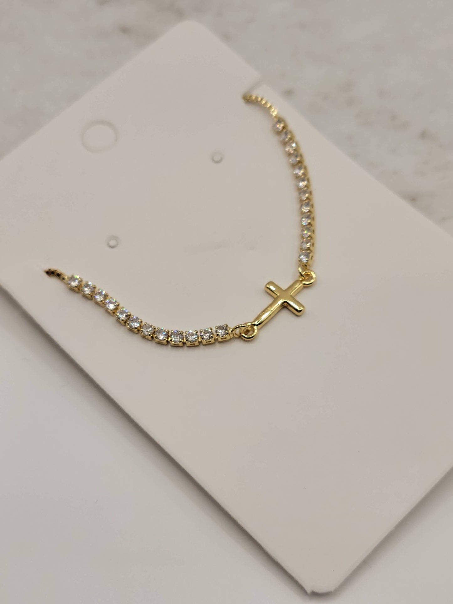 Dainty Gold Cross Bracelet - Jewelry for Women