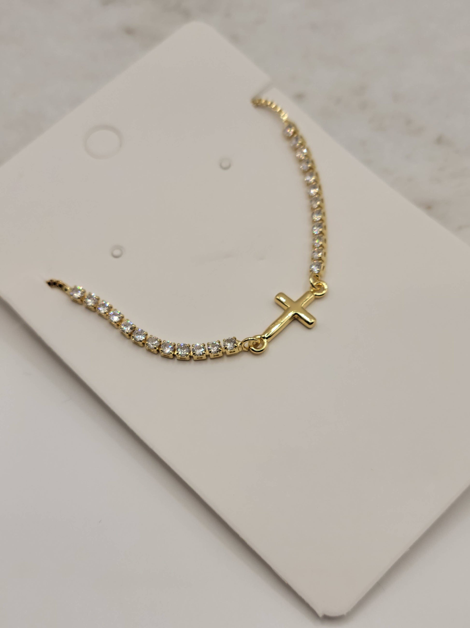 Dainty Gold Cross Bracelet - Jewelry for Women