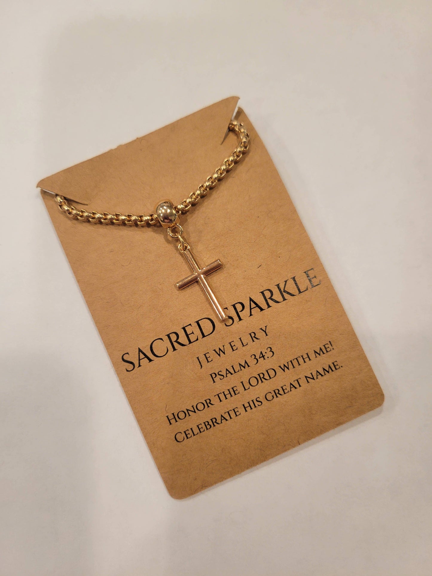 Classic Unisex Gold Plated Cross Necklace - Faith Jewelry