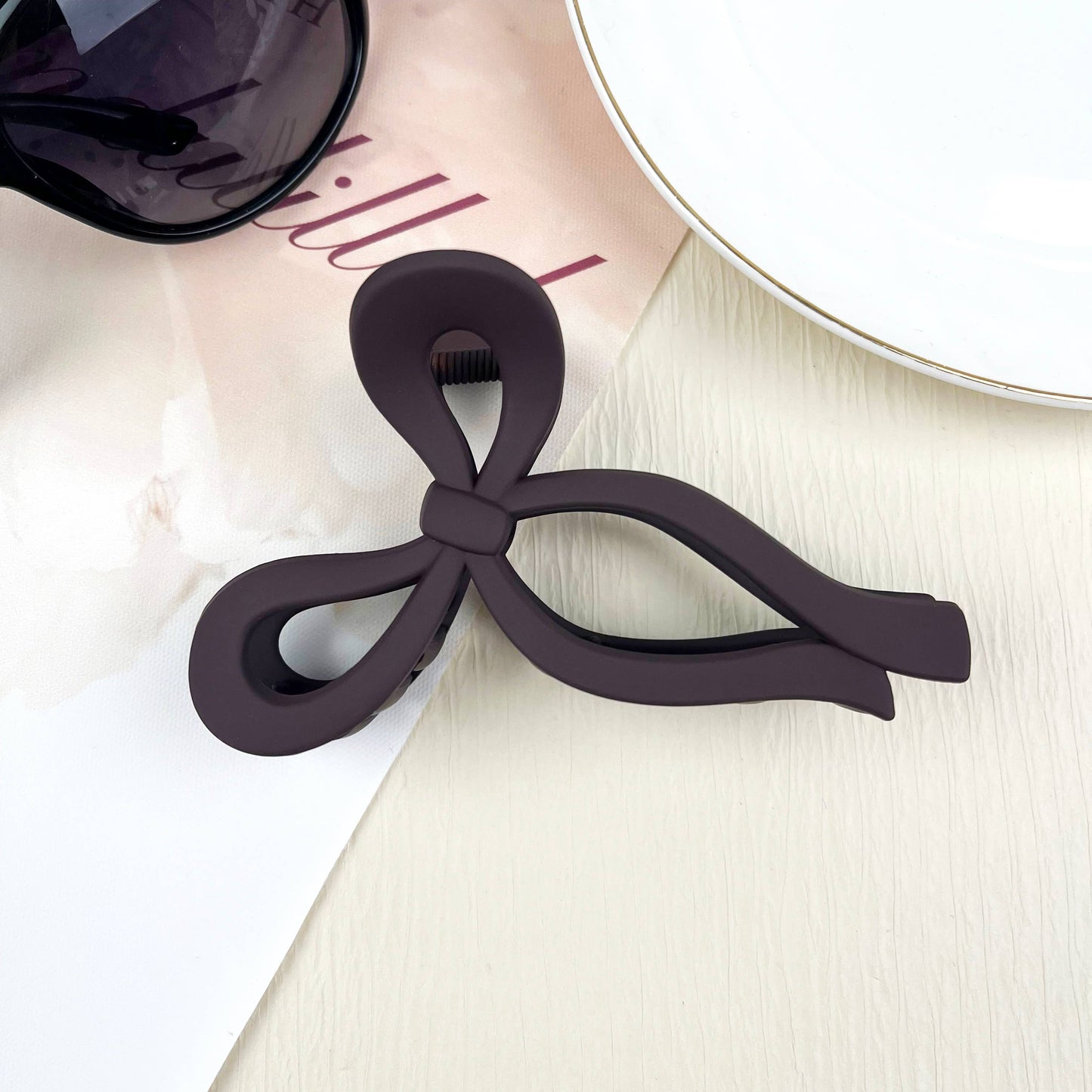 Large Bow Hair Clip Retro Simple Claw Clips
