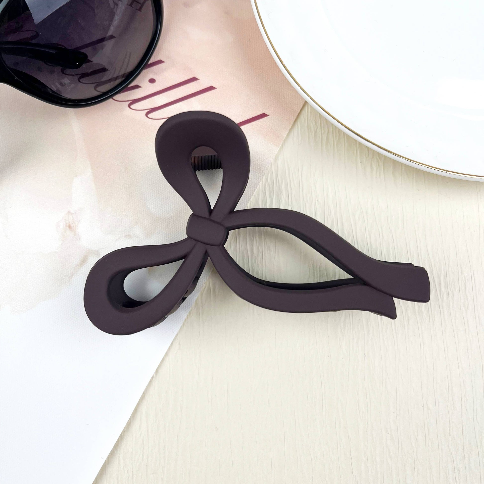 Large Bow Hair Clip Retro Simple Claw Clips