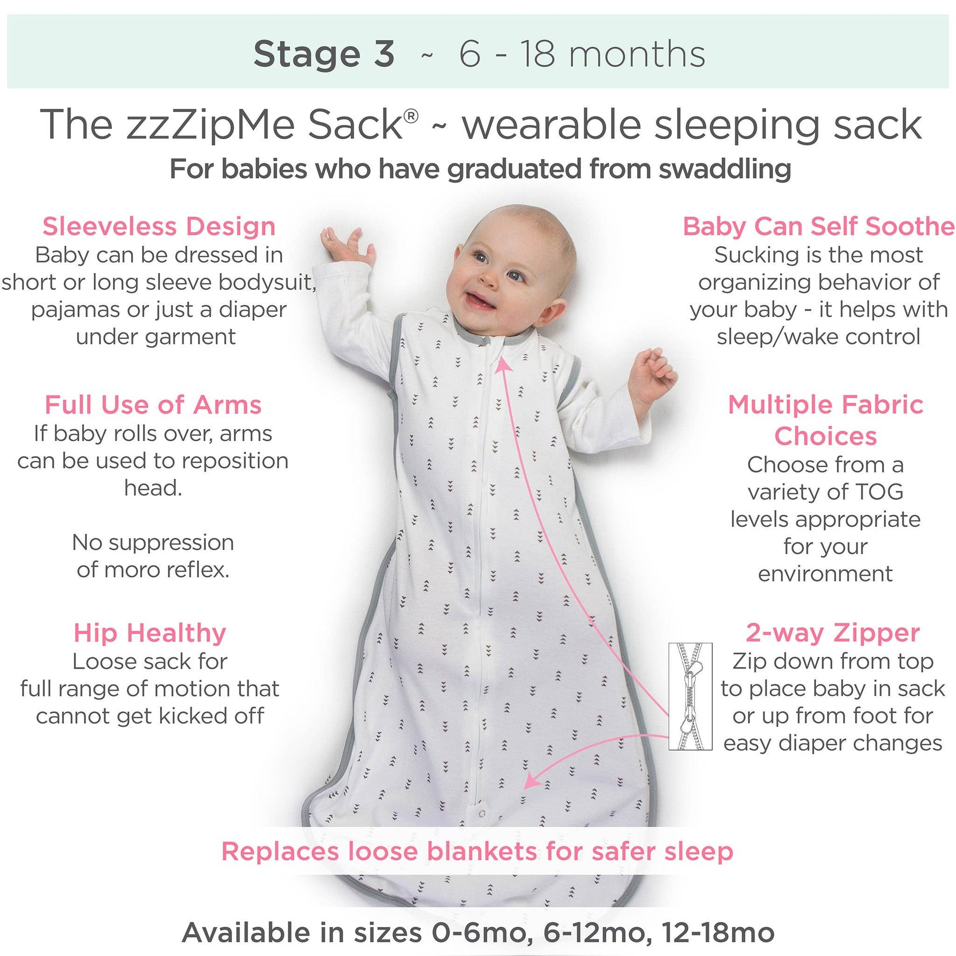 Muslin Non-Weighted zzZipMe Sack - Peach Blush