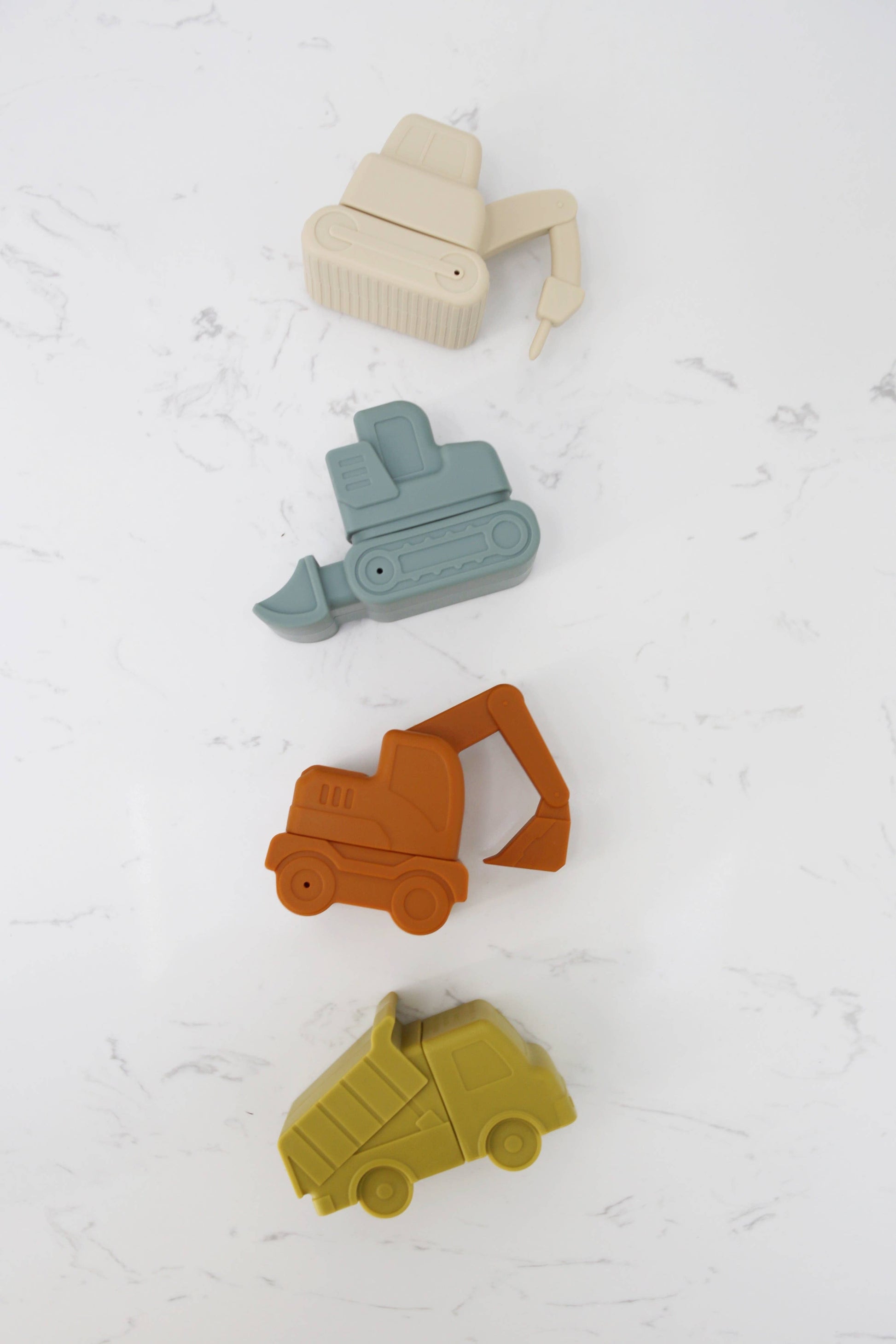 Construction Vehicle Mold Free Silicone Bath Toy Set