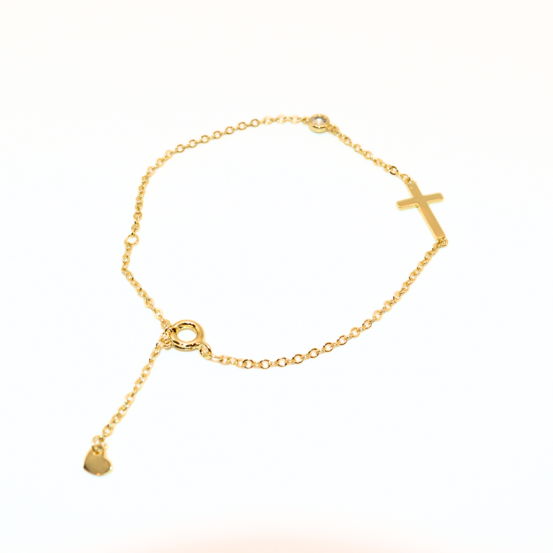 Best Seller! RESTOCKED- "A Blessing" Gold Cross Bracelet