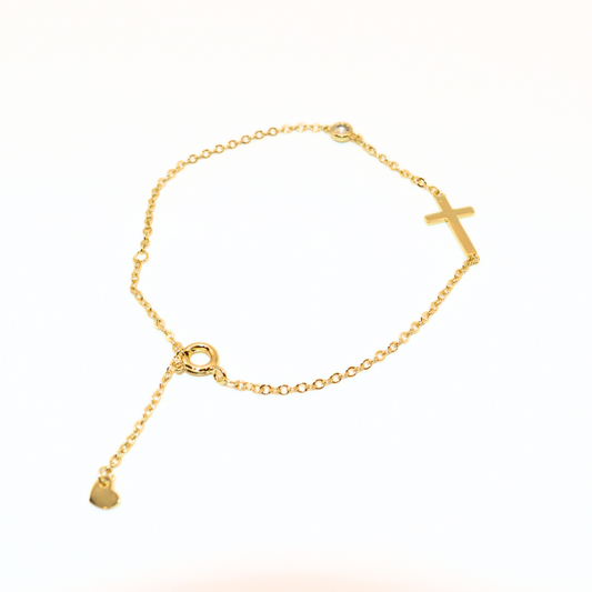 Best Seller! RESTOCKED- "A Blessing" Gold Cross Bracelet