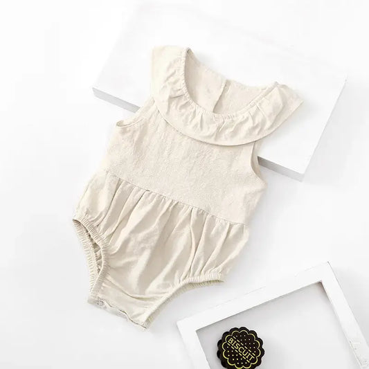 Baby Girl Romper Color: Cream