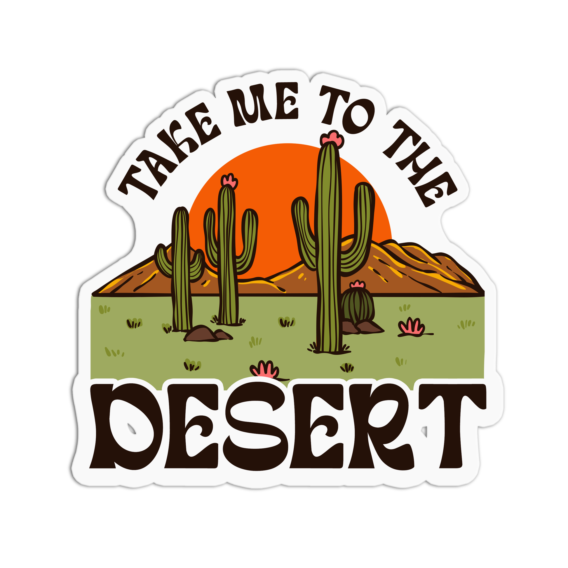 Nature Take me to the desert Vinyl Waterproof Stickers