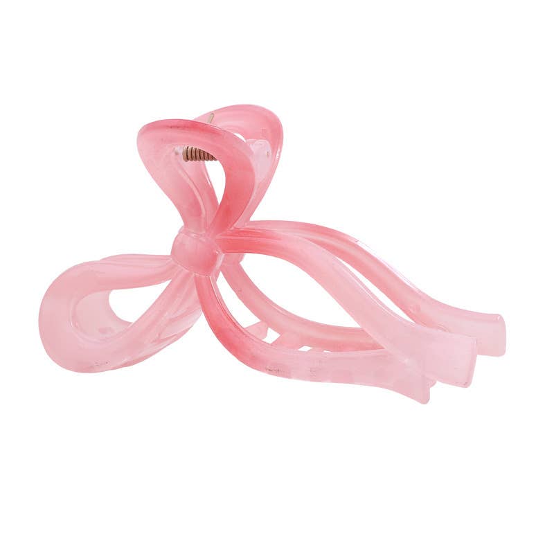 Gradient Jelly Color Bow Hair Claw, Sweet Hair Accessories