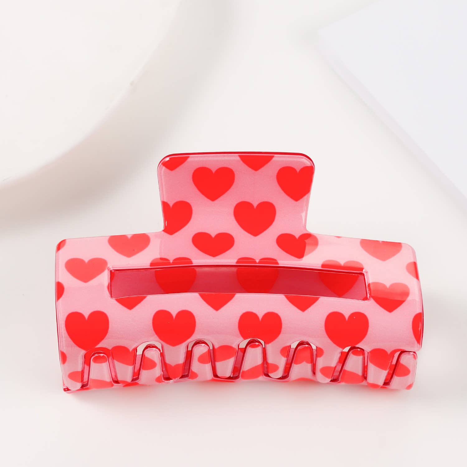 Romantic Valentine's Day Heart Print Square Hair Clip