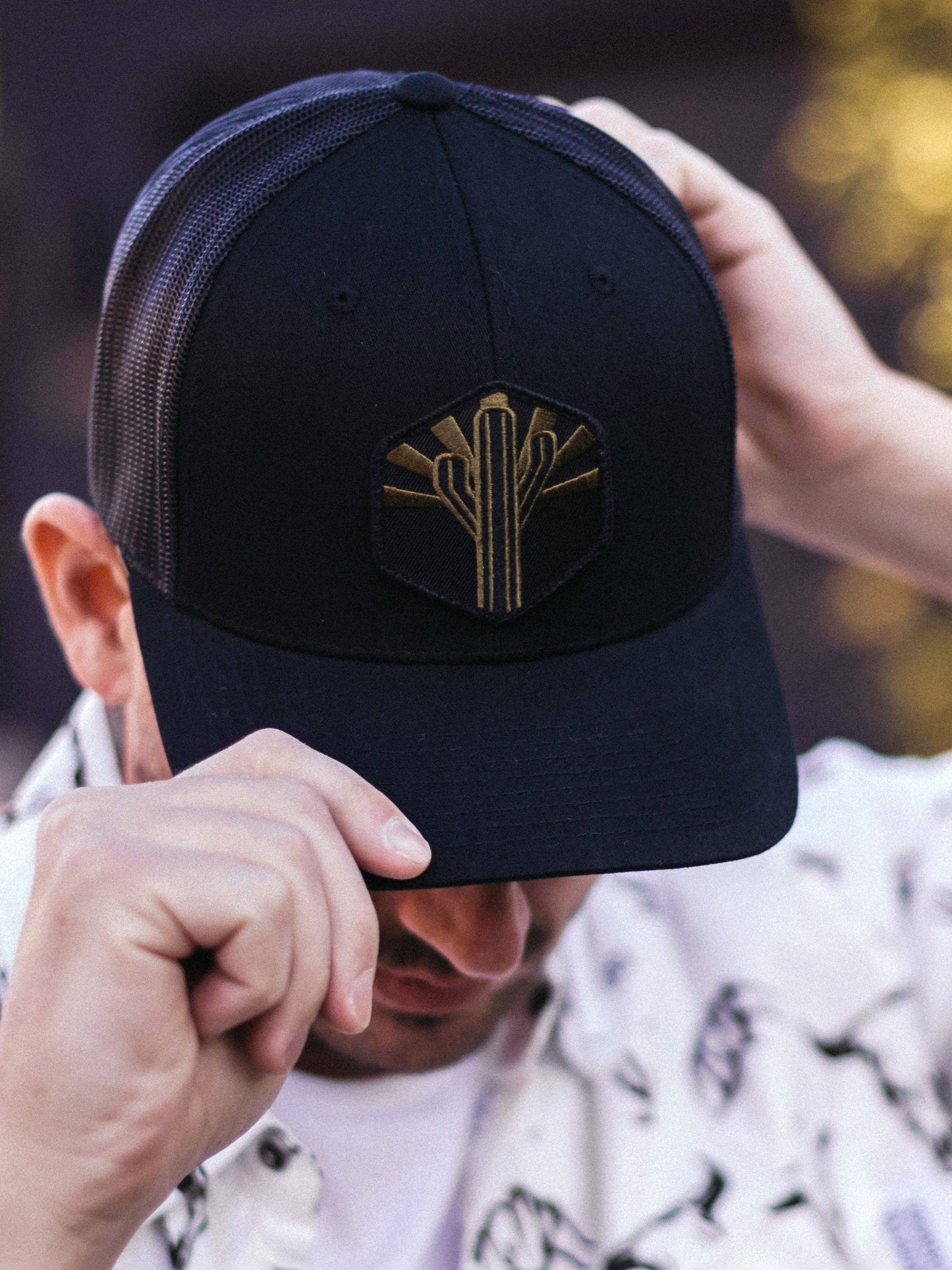 Military Sentinel Curved Trucker - Black