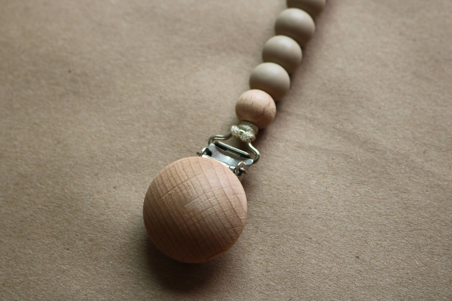 Pacifier Clip- Oatmeal