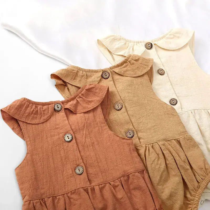 Baby Girl Romper Color: Rust