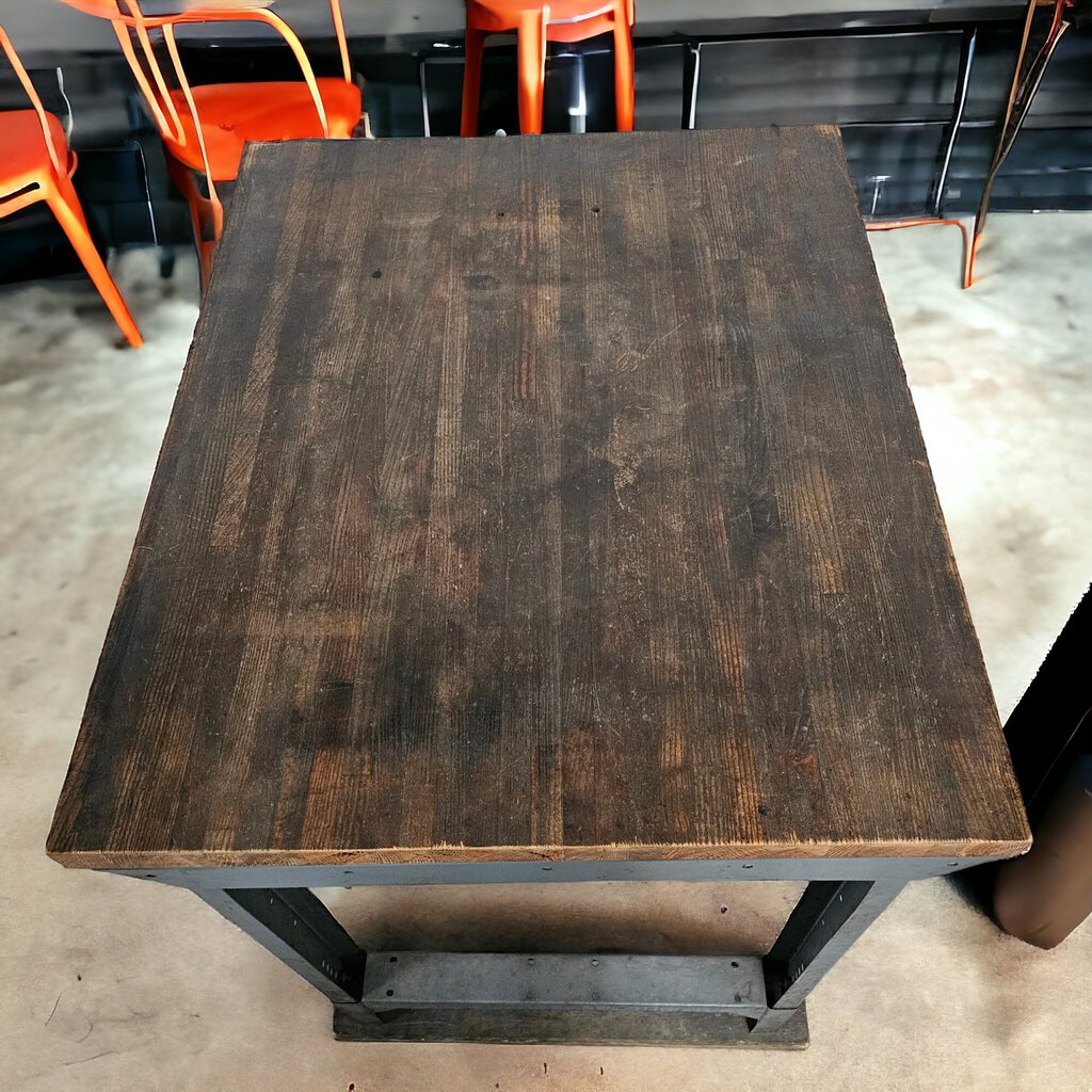 4811 INDUSTRIAL METAL AND WOOD PUB TABLE