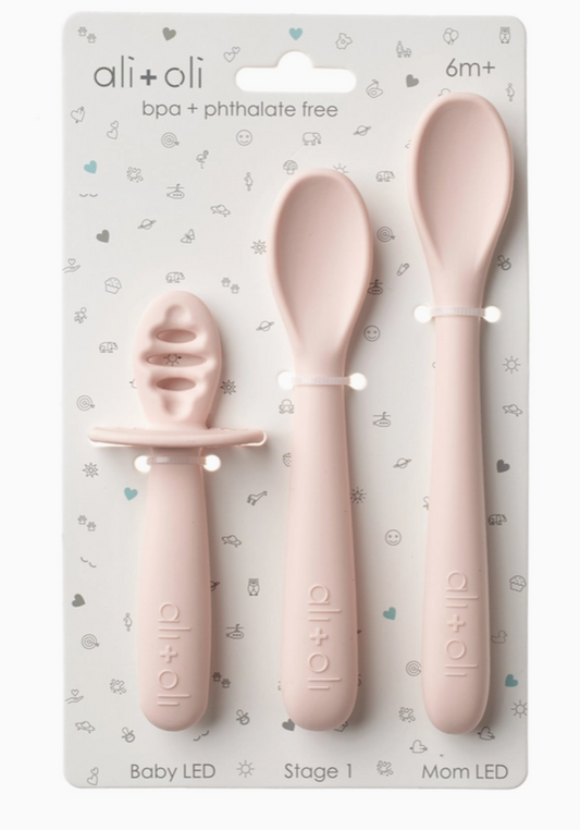 Ali + Oli Multistage Spoon Set for Baby (Blush)