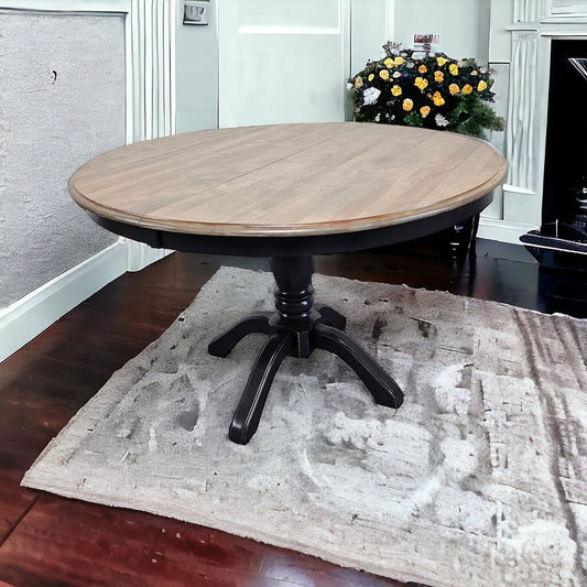 4864 Shabby Black and Wood Pedestal Dining #Table