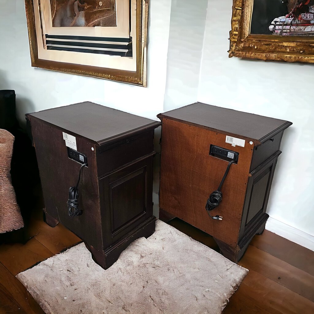 4873 & 4874 DARK WOOD CABINET #NIGHTSTAND WITH DRAWER